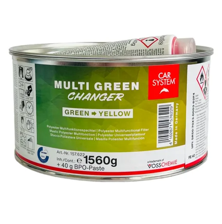 Шпатлевка 2К полиэфирная универсальная MULTI GREEN CHANGER, зеленая (1.6кг)