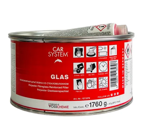 Шпатлевка 2К Полиэфирная Со Стекловолокном Glas