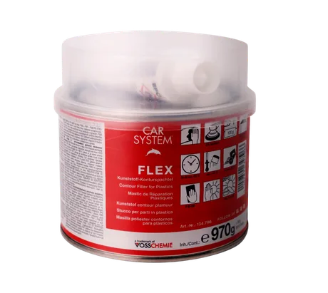 Шпатлевка 2К полиэфирная по пластику FLEX, черная (1.0кг)