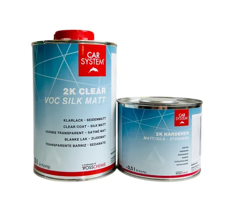 Лак полуматовый 2K CLEAR VOC SILK MATT (лак 1.0л + отвердитель 0.5л)