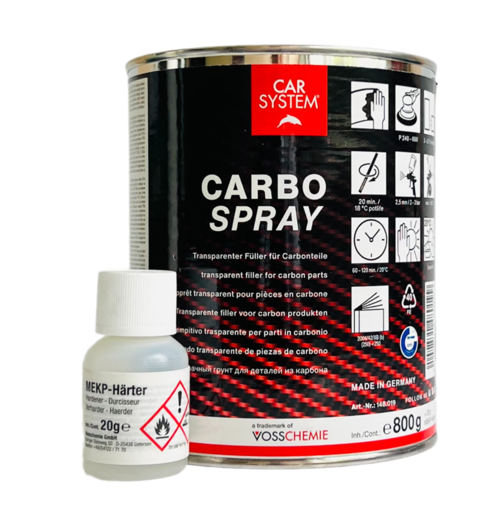 Шпатлевка 2К полиэфирная напыляемая по карбону CARBO SPRAY, прозрачная (0.82кг)