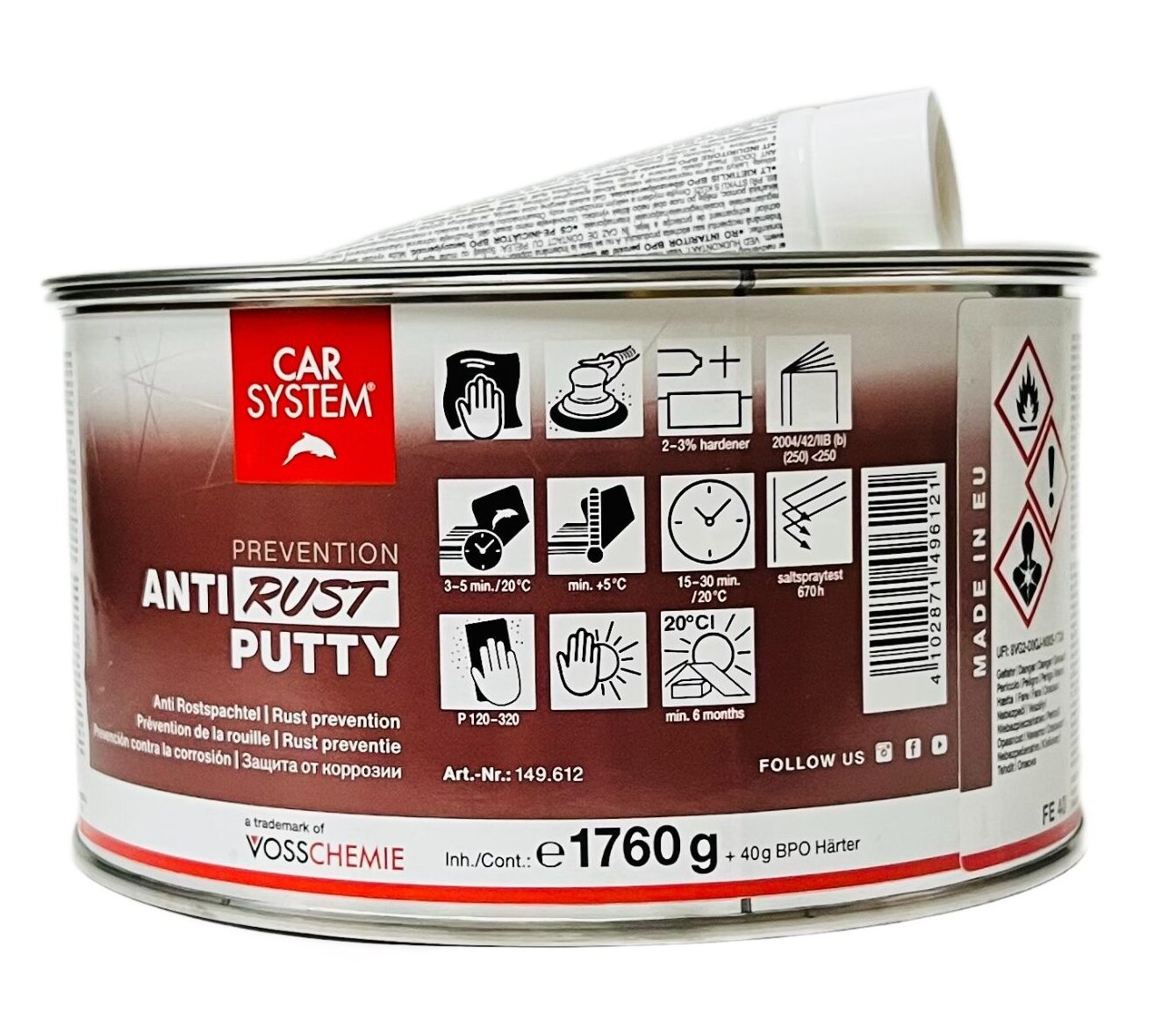 Шпатлевка 2К полиэфирная антикоррозионная ANTI RUST, коричневая (1.8 кг)