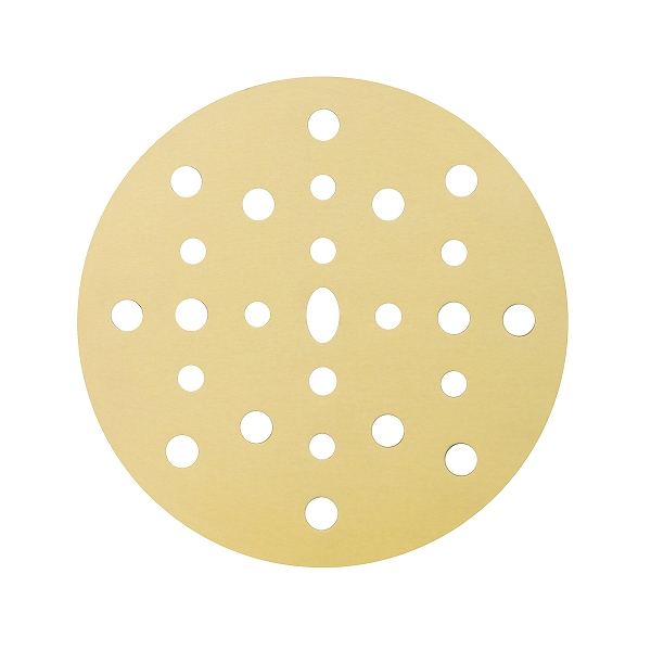 Круг абразивный P.19 D150мм P150, 25 отв. золотой на бумаге (уп.=10/50шт.)